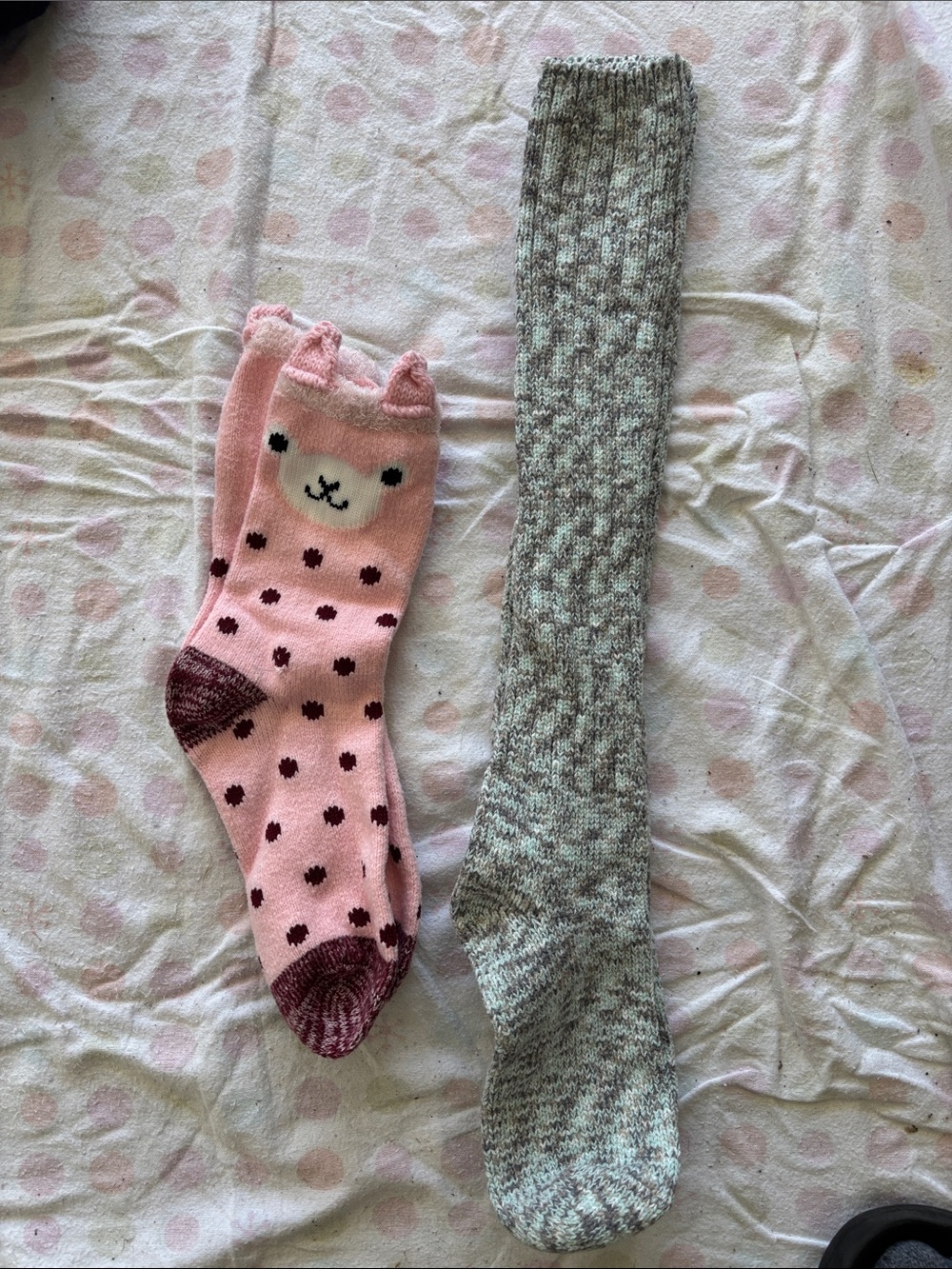Pink & Gray Socks